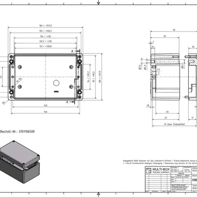 Scatola alluminio SWIB ENSTO AG 100×160×81mm IP66 grigio 