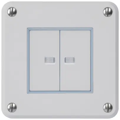 Contact à poussoir ENC robusto IP55 2×1P gris 2×lumineux 