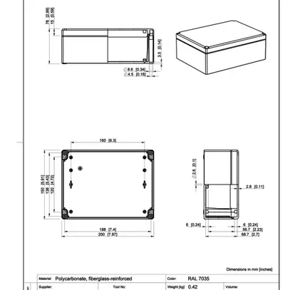 Scatola per apparecchio RW CUBO D150×200×76mm DPCP grigio 