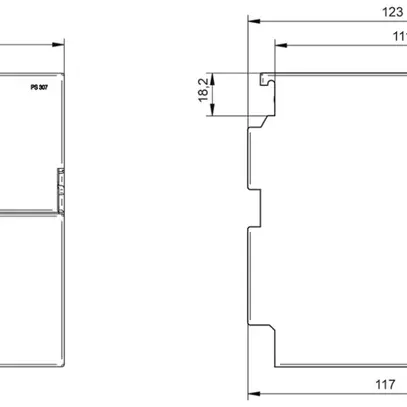 Modulo di alimentazione PLC Siemens SIMATIC PS307, IN:120/230VAC OUT:24VDC/5A 