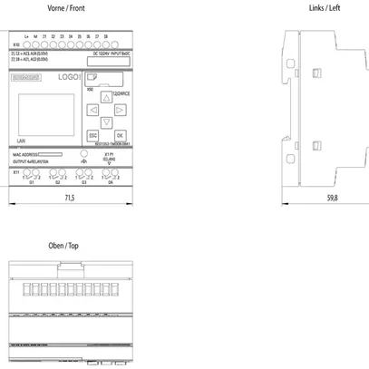 Module logique PLC Siemens LOGO!8.3 12/24RCE, 8ED(4EA)/4SD 