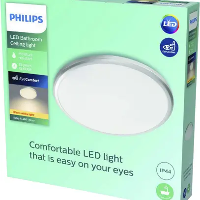 Plafoniera LED Philips Spray 12W 1200lm 2700K IP44 Ø287mm argento 
