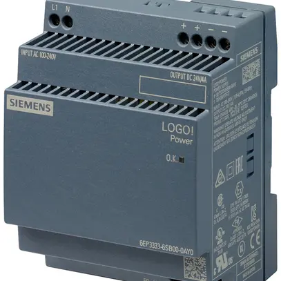 Alimentazione Siemens LOGO!POWER, IN:100…240VAC, OUT:24VDC/4A, 4UM 