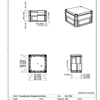 Scatola per apparecchi CUBO C 300×300×180mm 