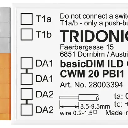 Intérface pour poussoir Tridonic basicDIM ILD G2 CWM 20 PBI1 