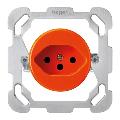 Insert pour prise ENC basico type 13 avec plaque de fixation orange 