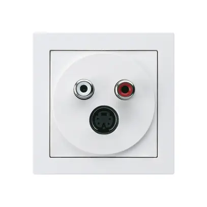 Presa di raccordo kallysto A S-video+audio RCA bianco 