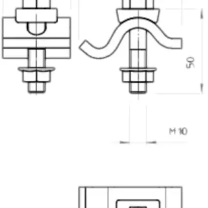 Griffa di fissaggio a vite leggero Bettermann M10×50mm 