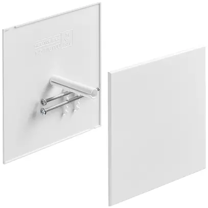 Steckdeckel HSB Slim mit Zentrumsschraube, 130×130mm, weiss halogenfrei 