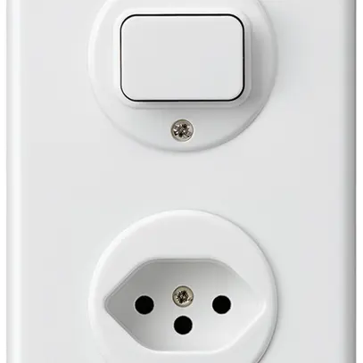 Combinaison ENC Hager basico I-I verticale poussoir+type 13 blanc 