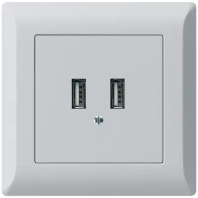 Presa di carica USB INC Hager kallysto.line 240V 2400mA grigio chiaro 