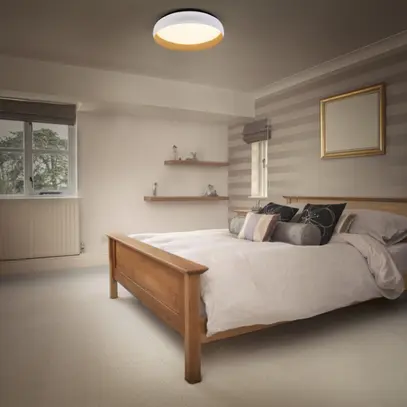 LED-Deckenleuchte LEDVANCE Orbis Livia 36W 2000lm 830 Ø520×115mm weiss/Holz 