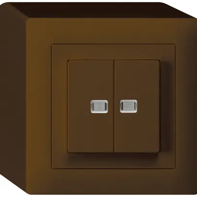 AP-Leuchtdruckschalter kallysto 1/3+3/1 mit 2 Linsen braun 