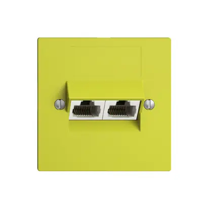 Prise ENC 2×RJ45/u 4P sép.EDIZIOdue lemon ITplus 