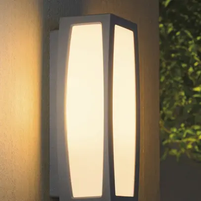 Lampada a muro SLV MERIDIAN BOX, E27 25W IP54 grigio argento 