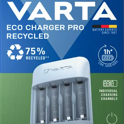 Chargeur VARTA Eco Pro pour 4×AA/AAA non équipé 