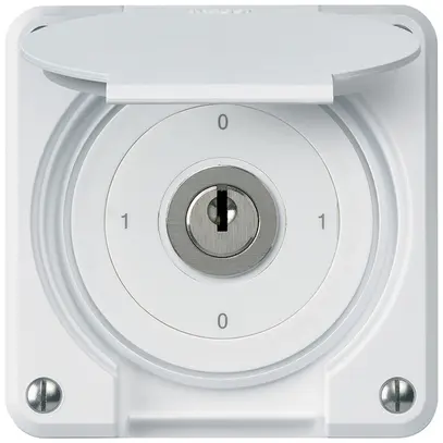 Interrupteur à clé ENC robusto IP55 avec clapet S0/3P blanc pour combinaison 
