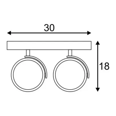 Plafonnier SLV KALU QPAR, 2×GU10 75W IP20 alu brossé 