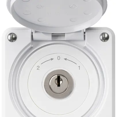Contact pivotant à clé ENC robusto IP55 blanc avec clapet inverseur 