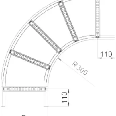 Gomito 90° orizzontale Bettermann 600×60mm per passerella cavi A2 