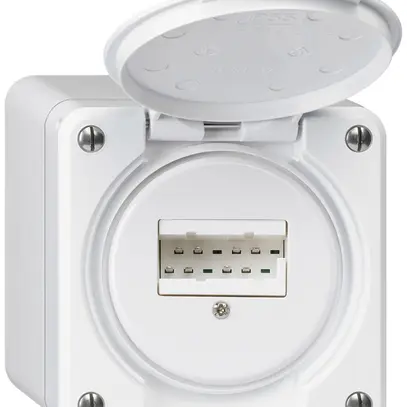 Boîte de raccordement AP robusto IP55 blanc 2×TT83 