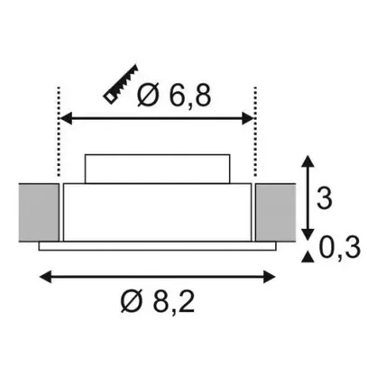 Downlight LED INS SLV NEW TRIA, 5.3W 300lm 3000K 38° tonda IP20 bianco opaco 