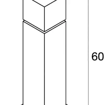 Borne lumineuse SQUARE POLE 60 E27 20W IP44 acier fin 