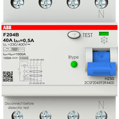 Interrupteur différentiel ABB proM compact 4P 40A 500mA type B légèrem.retardé 