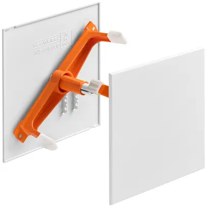 Couvercle broche HSB Slim avec fixation diagonale, 130×130mm, blanc s.halogène 