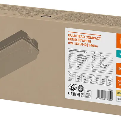 Plafoniera/applique LED BULKHEAD COMPACT HF SEN 9W 840lm 830/840 IP65 bi 