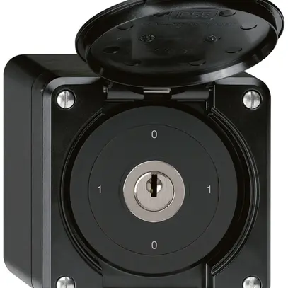 Interrupteur à clé AP robusto IP55 avec clapet S0/3P noir 