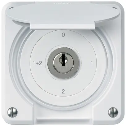 Interrupteur à clé ENC robusto IP55 avec clapet S1/1P blanc pour combinaison 