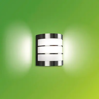 Applique Philips Calgary E27 1×60W IP44 acier fin 