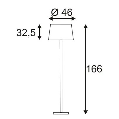 Lampadaire SLV BISHADE, E27 40W chromé 