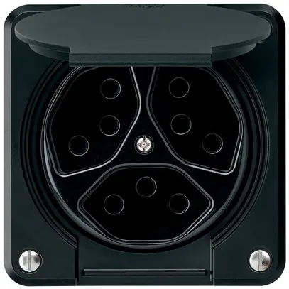 Presa INC robusto 3×tipo 13 nero per combinazione 