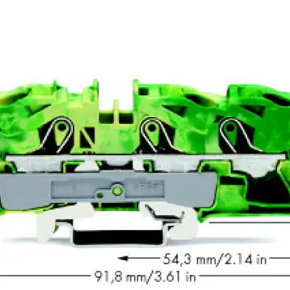 Morsetto di passaggio WAGO TOPJOB S 16mm² 3L verde/giallo ser.2016 