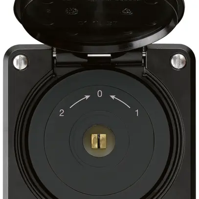 Contatto rotativo chiave quadrata INC robusto IP55 nero con coperchio inver. 