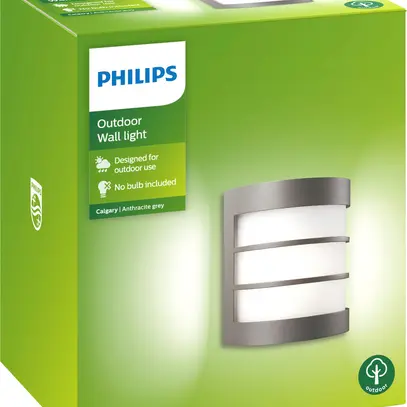 Applique Philips Calgary E27 1×60W IP44 antracite 