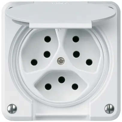 Prise ENC robusto 3×type 13/1 blanc pour combinaison 