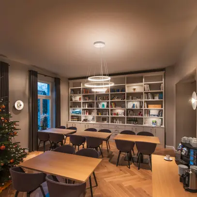 Luminaire suspendu LED SLV ONE TRIPLE DALI 65W 4200lm 3000/4000K Ø800×30mm blanc 