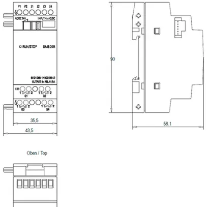 Module d'extension PLC Siemens LOGO!8 DM8 24R, 4ED/4SD 