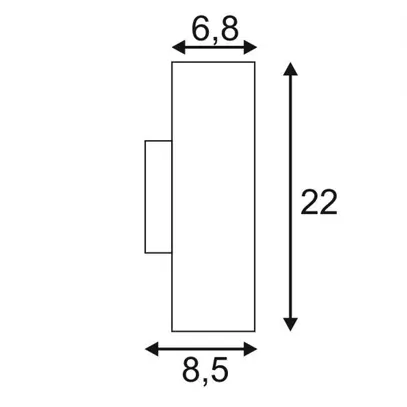 Applique SLV ENOLA_B UP/DOWN, 2×GU10 50W IP20 noir mat 