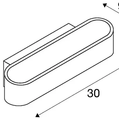 LED-Wandleuchte SLV ASSO 300 22W 2000…3000K 1340lm IP20 alu gebürstet/weiss 