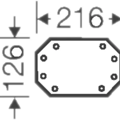 Placca montagg.126×216 Enystar per scatola app. grd.1, 2, e 3 