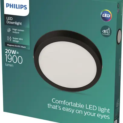 Downlight LED AP Philips Slim Surface 20W 1900lm 827 110° Ø286mm nero 