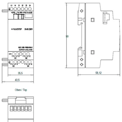 Modulo di estensione PLC Siemens LOGO!8 DM8 230R, 4ED/4UD 