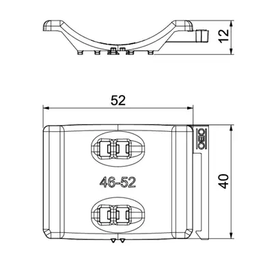 Contre-plaque Bettermann combinée avec contre-plaque double 46…52mm, PP, grc 