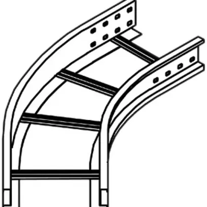 Coude Lanz 45° pour multichemin à grande portée 300×60mm zi.chaud 