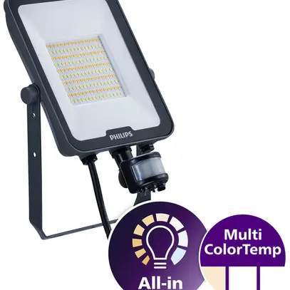 LED-Strahler Philips Ledinaire PIR SEN 50W 6000lm 830/840/865 IP65 110° 264×173 