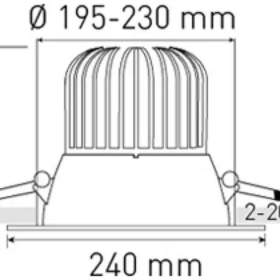 Spot LED INC maxLUCE ATMO 200 24W 2640lm 3000…4000K IP44 1-10V DALI2 Ø200mm bc 